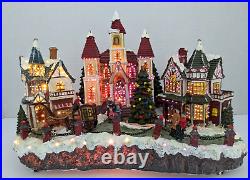 Cracker Barrel Color Changing Fiber Optic Christmas Village. VIDEO
