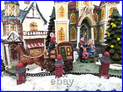 Cracker Barrel Color Changing Fiber Optic Christmas Village. VIDEO
