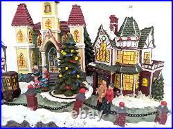 Cracker Barrel Color Changing Fiber Optic Christmas Village. VIDEO