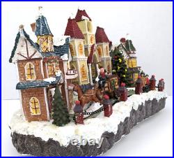 Cracker Barrel Color Changing Fiber Optic Christmas Village. VIDEO