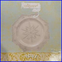 Cracker Barrel Elegance Snowflake PLATES SET OF 4 NEW IN BOX Vintage