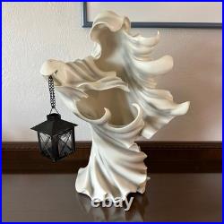 Cracker Barrel Ghost Holding Lantern Figurine Halloween Decor White 18'
