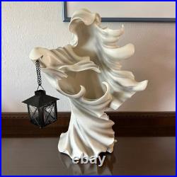 Cracker Barrel Ghost Holding Lantern Figurine Halloween Decor White 18'