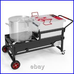 Creole Feast CFT2018-N1 90 Qt Crawfish Boiler and Cooker Combo, 2-Burner Sing
