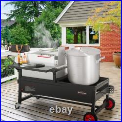 Creole Feast CFT2018-N1 90 Qt Crawfish Boiler and Cooker Combo, 2-Burner Sing