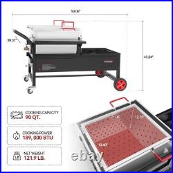 Creole Feast CFT2018-N1 90 Qt Crawfish Boiler and Cooker Combo, 2-Burner Sing