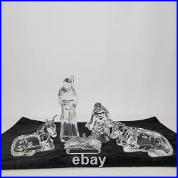 Cristal D'Arques Nativity Scene 24% Lead Crystal 5 pc Figurines Christmas France