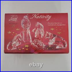 Cristal D'Arques Nativity Scene 24% Lead Crystal 5 pc Figurines Christmas France