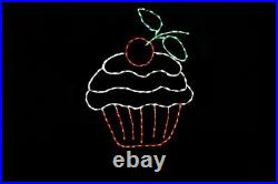 Cupcake metal wire frame LED outdoor light display