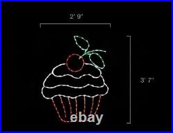 Cupcake metal wire frame LED outdoor light display