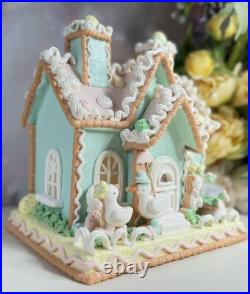 Cupcakes And Cashmere 10 Easter Gingerberry Led House With Duck Family
