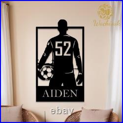 Custom Soccer Player Metal Sign Name & Number Indoor Outdoor Wall Art Gift