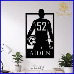 Custom Soccer Player Metal Sign Name & Number Indoor Outdoor Wall Art Gift