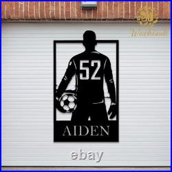 Custom Soccer Player Metal Sign Name & Number Indoor Outdoor Wall Art Gift
