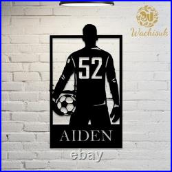 Custom Soccer Player Metal Sign Name & Number Indoor Outdoor Wall Art Gift