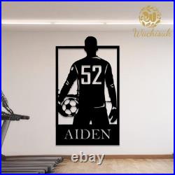 Custom Soccer Player Metal Sign Name & Number Indoor Outdoor Wall Art Gift