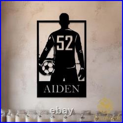 Custom Soccer Player Metal Sign Name & Number Indoor Outdoor Wall Art Gift