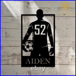 Custom Soccer Player Metal Sign Name & Number Indoor Outdoor Wall Art Gift