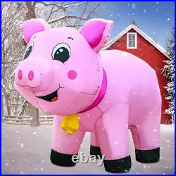 Cute 6FT Inflatable Pig with LED Lights Perfect for Holiday Lawn Decor Cute 6FT Inflatable Pig with LED Lights Perfect for Holiday Lawn Decor