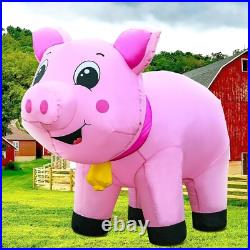 Cute 6FT Inflatable Pig with LED Lights Perfect for Holiday Lawn Decor Cute 6FT Inflatable Pig with LED Lights Perfect for Holiday Lawn Decor