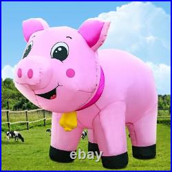 Cute 6FT Inflatable Pig with LED Lights Perfect for Holiday Lawn Decor Cute 6FT Inflatable Pig with LED Lights Perfect for Holiday Lawn Decor