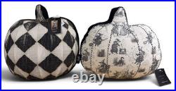 Cynthia Rowley Halloween Pumpkin Pillows Set of 2 Black White Witch NWT 16 Fall