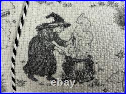 Cynthia Rowley Halloween Pumpkin Pillows Set of 2 Black White Witch NWT 16 Fall