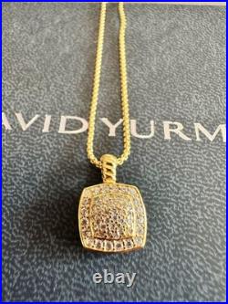 DAVlDYurmanAlbion18KYellowGold Cable Chain Necklace 45+5cm with Quad Diamond