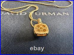 DAVlDYurmanAlbion18KYellowGold Cable Chain Necklace 45+5cm with Quad Diamond
