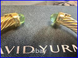 DAVlD Yu/rman 7mm 18KGold Prasiolite Diamond Cable Bracelet