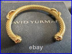 DAVlD Yu/rman gold colored 7mm double x bracelet with diamonds
