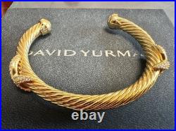 DAVlD Yu/rman gold colored 7mm double x bracelet with diamonds