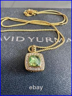 DAVlD/Yurman18K Yellow Gold with Blue crystal and Diamonds, 1.5mm Necklace 18in