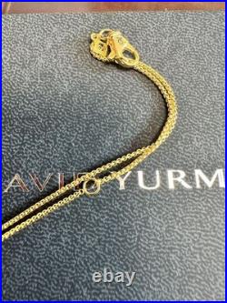 DAVlD/Yurman18K Yellow Gold with Blue crystal and Diamonds, 1.5mm Necklace 18in