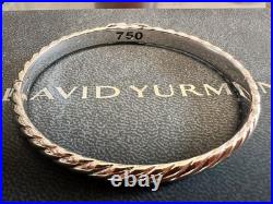 DAVlD. Yurman6.2mm Sculpted Cable X 18K platinum Gold with Diamonds 7.5IN DAVlD. Yurman6.2mm Sculpted Cable X 18K platinum Gold with Diamonds 7.5IN