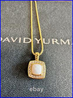 DAVlD/YurmanAlbion18KYellowGold pearl Cable Chain Necklace Quad Diamond
