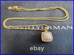 DAVlD/YurmanAlbion18KYellowGold pearl Cable Chain Necklace Quad Diamond
