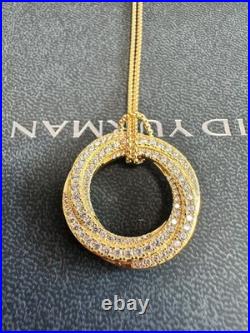 DAVlD YurmanPavé Crossover Pendant Necklace YG with Diamonds 19inch