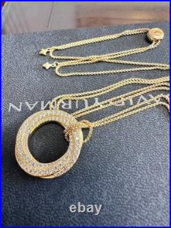 DAVlD YurmanPavé Crossover Pendant Necklace YG with Diamonds 19inch