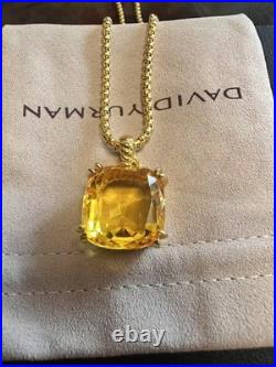 DAVlD YurmanSterling GOLD Diam Lemon Citrine 14mm Chatelaine