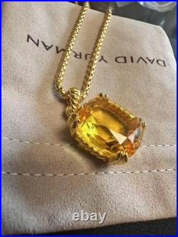 DAVlD YurmanSterling GOLD Diam Lemon Citrine 14mm Chatelaine