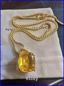 DAVlD YurmanSterling GOLD Diam Lemon Citrine 14mm Chatelaine