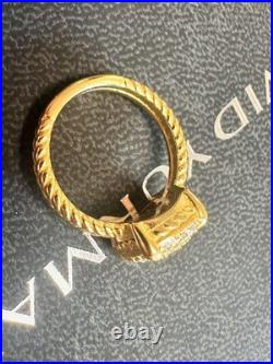 DAVlD. YurmanSterling Gold Chatelaine 14mm Diamond Pave Ring Size 7
