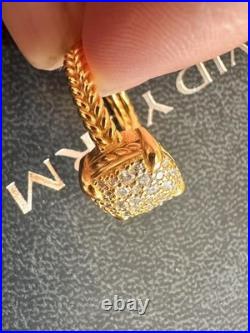 DAVlD. YurmanSterling Gold Chatelaine 14mm Diamond Pave Ring Size 7