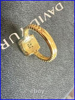 DAVlD. YurmanSterling Gold Chatelaine 14mm Diamond Pave Ring Size 7