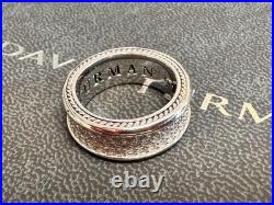 DAVlD/YurmanSterling/Silver 8.5mm Streamline Full-Diamond Band Ring Size US 7