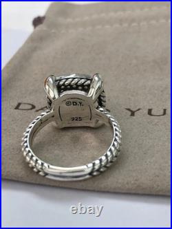 DAVlD. YurmanSterling Silver Chatelaine 14mm Diamond Pave Ring Size 7