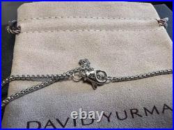 DAVlD YurmanSterling Silver Crossover Bar Pendant Necklace with Diamonds 16-17