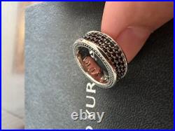 DAVlD/YurmanSterling black/8.5mm/Streamline Full-Diamond Band Ring Size US 7