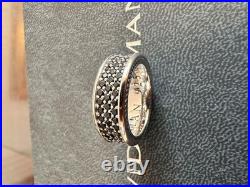 DAVlD/YurmanSterling black/8.5mm/Streamline Full-Diamond Band Ring Size US 7